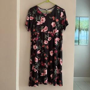 Old Navy Black with pink roses mini Dress